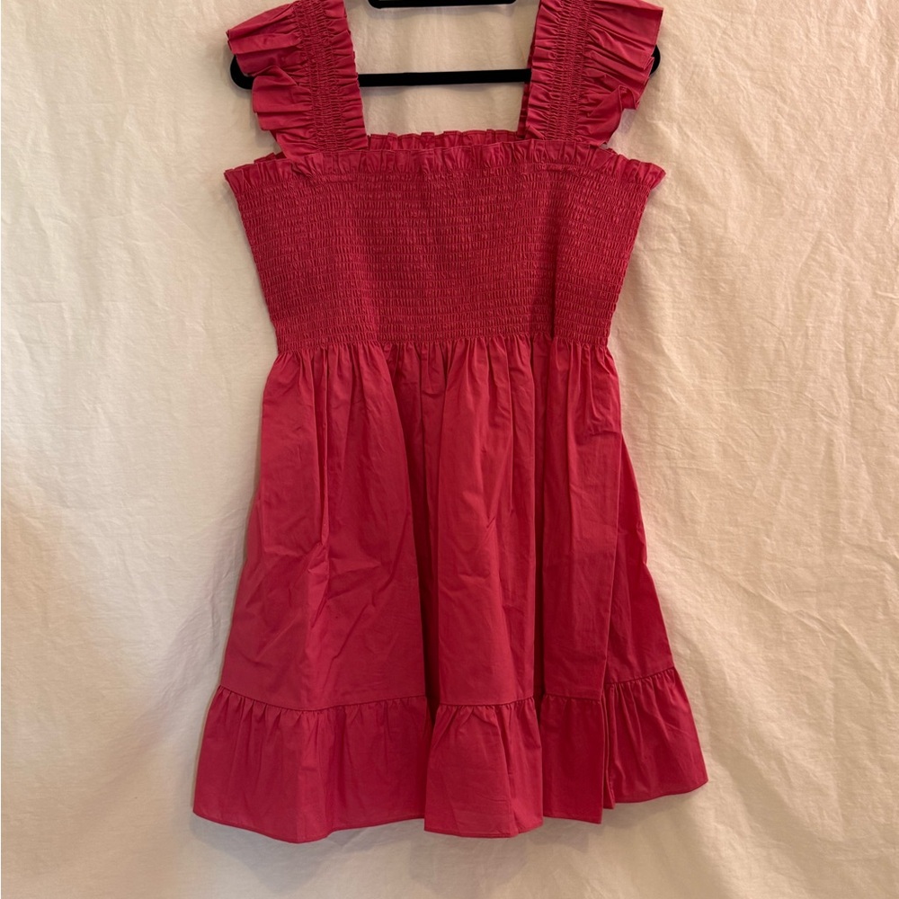 Hill House - Elizabeth Nap Dress - Lipstick Pink Cotton